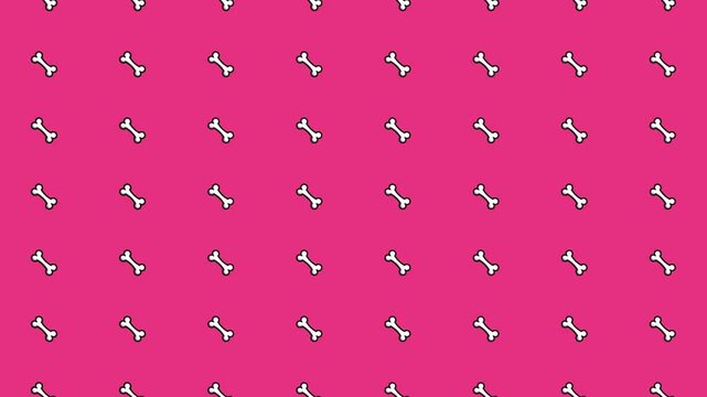 Seamless white dog bones pattern on hot pink background pop art flat vector playful pet themed graphic design
