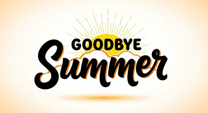 Goodbye Summer Farewell Banner with Warm Colors and Typography Design