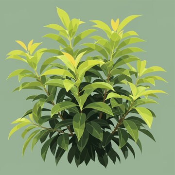 green leaves on a white background