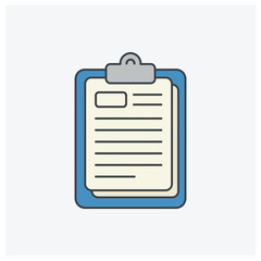 Fototapeta premium Clipboard with form paper and writing lines