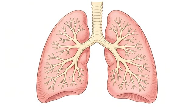 Human lungs anatomy illustration