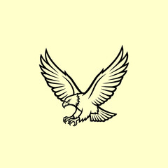 Fototapeta premium Powerful Eagle with Wings Spread Wide, Capturing the Essence of Freedom and Strength in a Dynamic Pose, Ideal for Emblematic Use