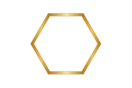 Elegant gold hexagon frame design