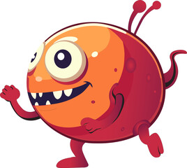 Obraz premium 2D Character, small creature in side view walk pose