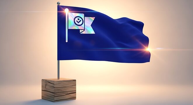 Tuvalu national flag waving a symbol of pacific island nation's sovereignty and identity