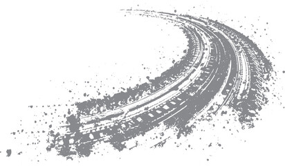 Black tire tread marks grunge vector design Motorcycle tire tracks distressed road texture Truck wheel marks abstract grunge backdrop © Easy World