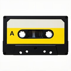 Naklejka premium Vintage Audio Cassette with Yellow Label Design