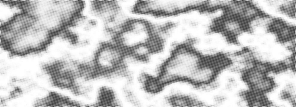 Retro abstract background featuring black grunge spots and faded halftone details.