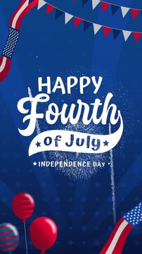 4th of july text celebrating independence day in america. Perfect for social media posts, banners, invitations, and patriotic designs.
