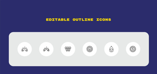 outline icons set - , editable vector for web and mobile © IconArt