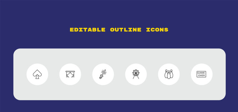 outline icons set - , editable vector for web and mobile