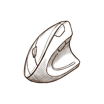 Vertical Mouse Organic Ink Sketch