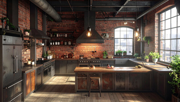 Industrial kitchen interior design