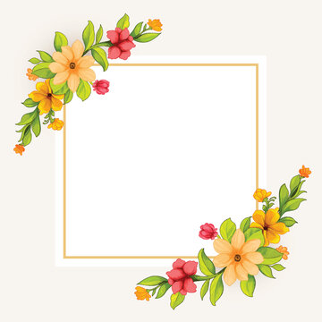 Floral frame wedding invitation card background