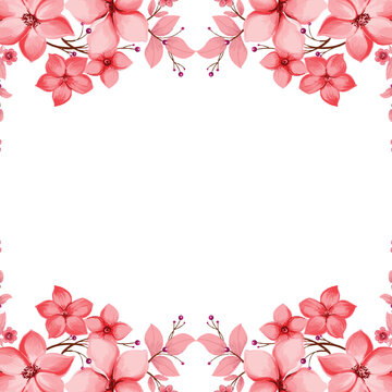 Decorative pink beautiful flowers card background