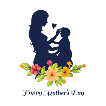 Happy mothers day nice card for colorful flowers background