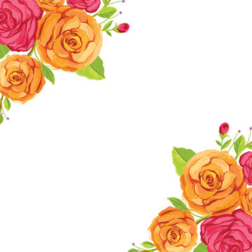 Floral frame wedding invitation card background
