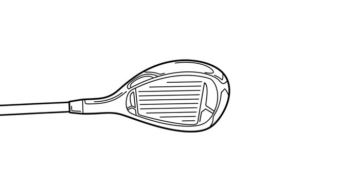 Line Art Illustration of a Golf Hybrid Club