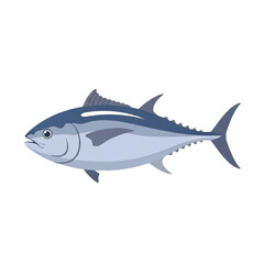 Fototapeta premium Bluefin Tuna Fish Illustration Side View.