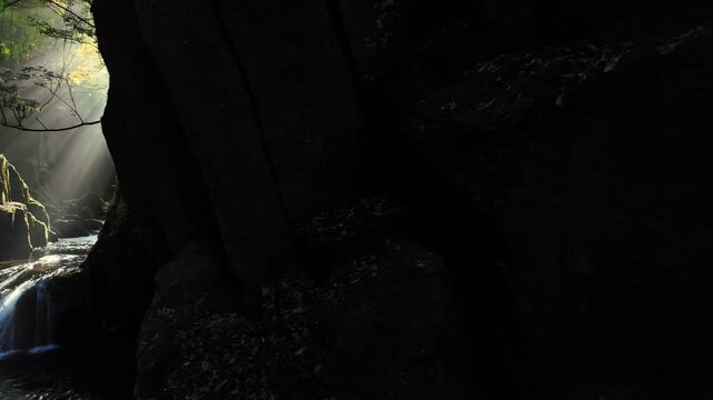 新緑の菊池渓谷　逢ぞめの滝