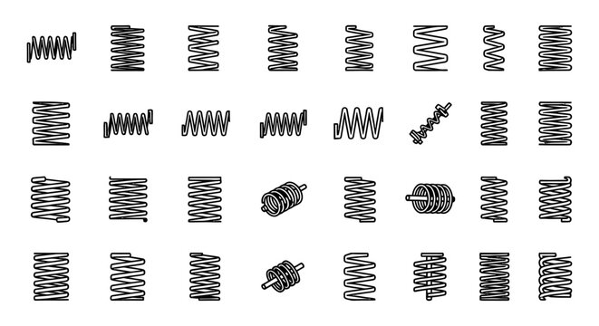 collection of various spring types coil springs and mechanical springs