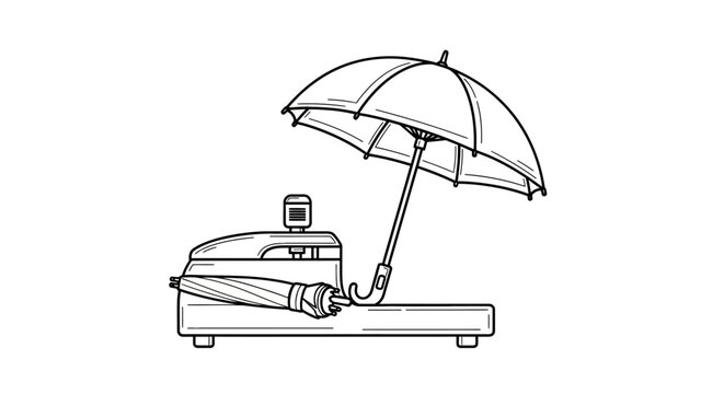 Automatic Umbrella Packaging Machine Line Art
