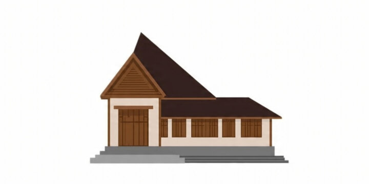 Traditional Indonesian House Illustration