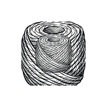 Hemp Twine Organic Ink Sketch