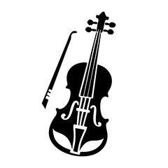 Fototapeta premium silent violin icon silhouette illustration for music and performance design
