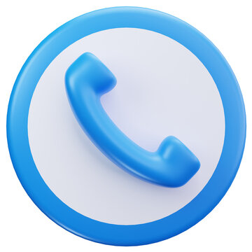 Phone Call Basic Icon Button 3D Illustrations
