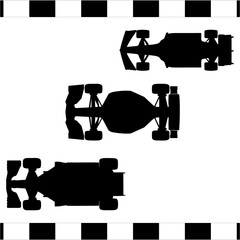 Fototapeta premium silhouette of a formula one car on a white background