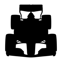 Fototapeta premium silhouette of a formula one car on a white background