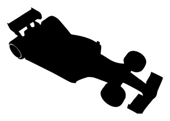 Fototapeta premium silhouette of a formula one car on a white background