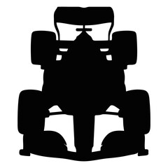 Fototapeta premium silhouette of a formula one car on a white background