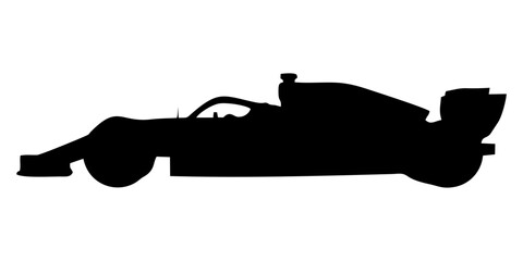 Fototapeta premium silhouette of a formula one car on a white background