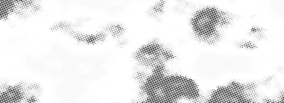 Aged halftone dot texture with distressed grain elements in a vector composition.