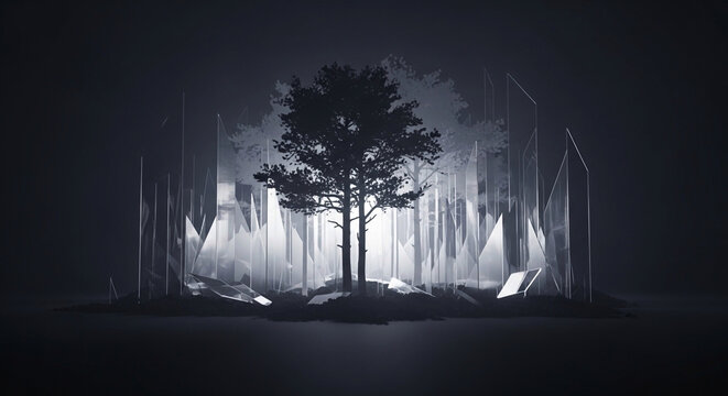 Synthetic Forest Silhouette &ndash; Artificial Ecosystem forest, artificial, synthetic, silhouette