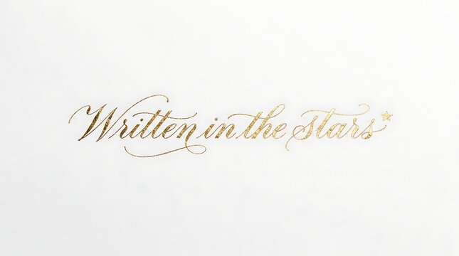 Written in the Stars: Elegant script typography in gold, capturing the mystique of celestial fates, perfect for evoking romance and wonder.