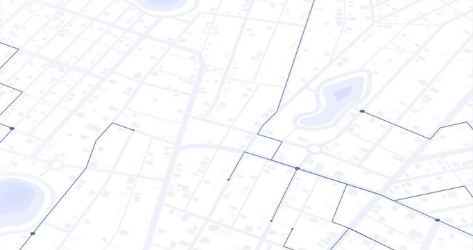 Logistics routes animation on abstract city map background
