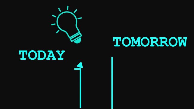 Lightbulb Moment Concept with Today and Tomorrow Roadmap idea inspiration.