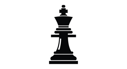 Fototapeta premium A stark black chess king stands prominently against a white background a bold and iconic silhouette high quality professional