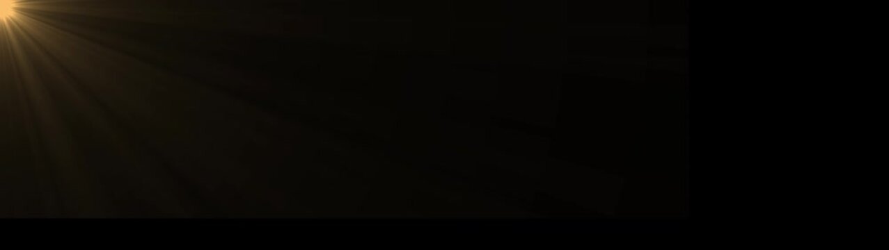 Animated of overlays, light transition stock footage of sun rays light effects on black background. Abstract sun rays view, brawn spotlight animation.