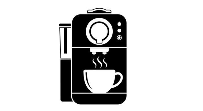 Coffee Machine With Steam Cup.