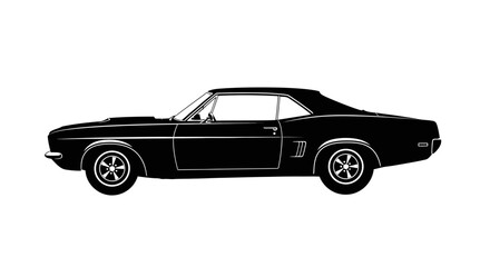 Obraz premium Classic American Muscle Car Side View.