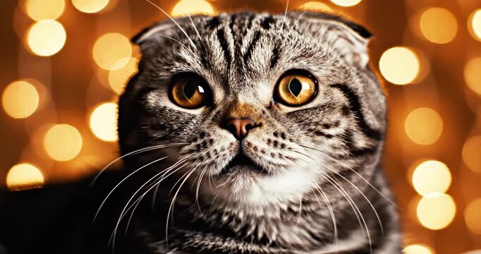 Gray Cat with Yellow Eyes.