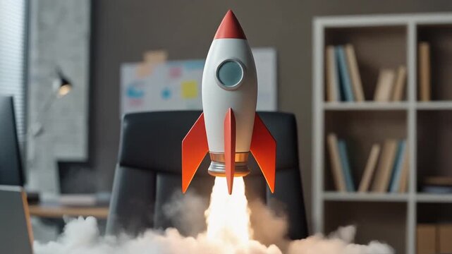 Rockets launched from offices or desks&mdash;a symbol of a growing startup