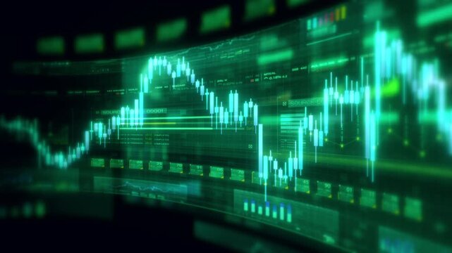 Futuristic global financial data visualization, world map and digital globe with candlestick chart, stock trading analytics, forex market dashboard, fintech infographic, big data interface