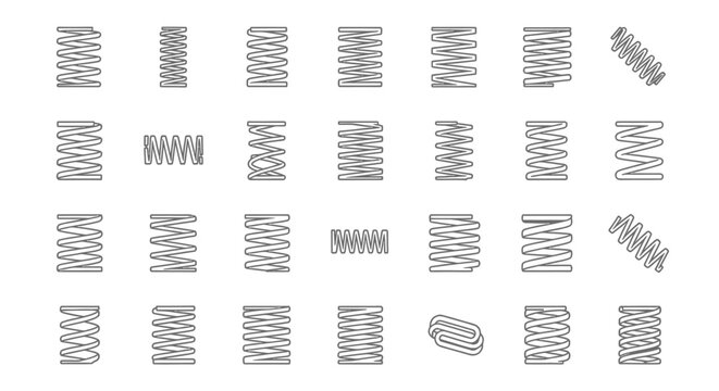 a collection of various types of springs graphic representations metal coils