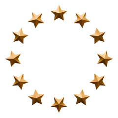 Obraz premium Gold star circle symbol minimal elegant design isolated on background.