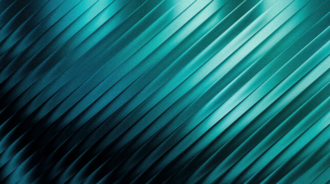 Abstract background with diagonal lines and metallic teal gradient texture